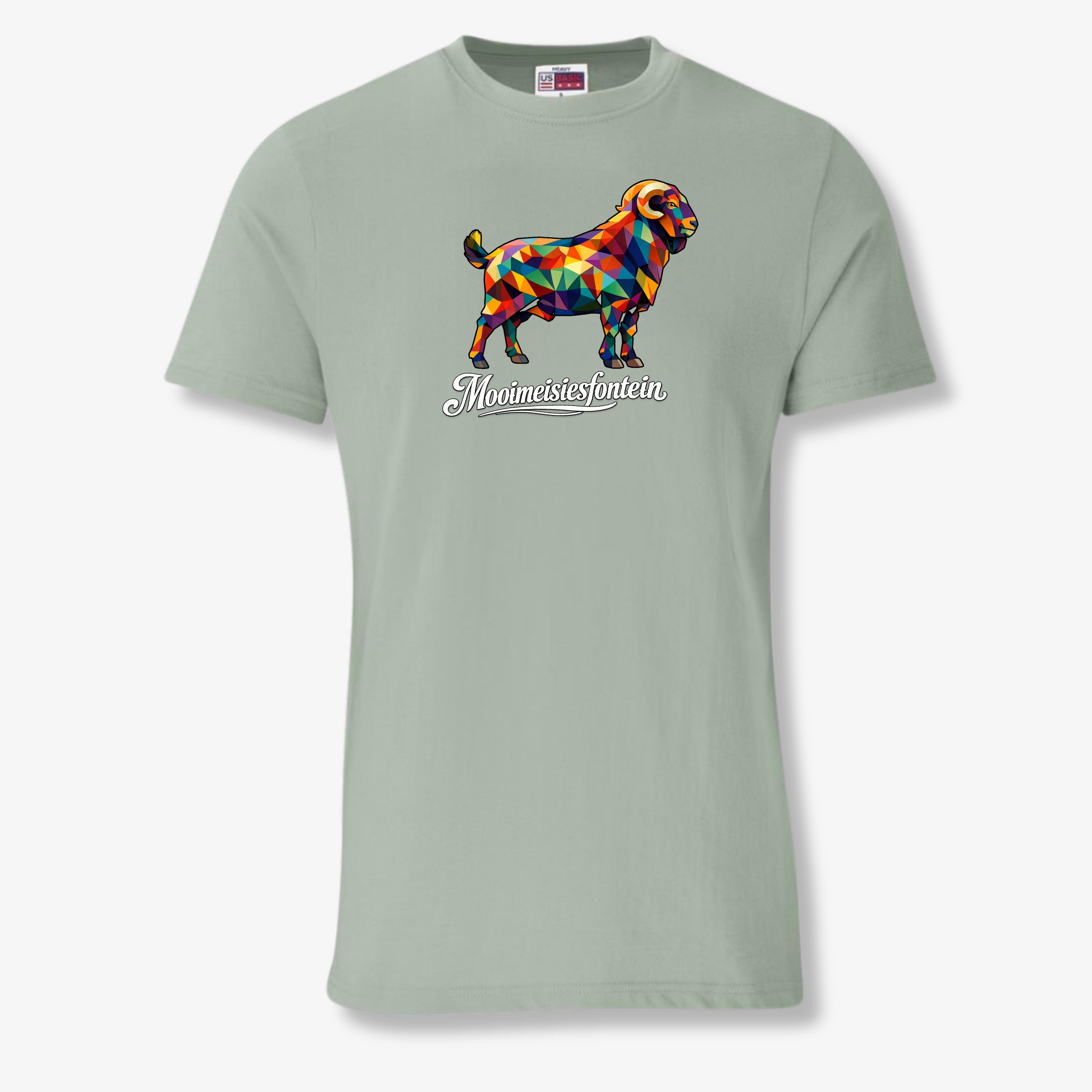 Geometric Stoet Ram Tee – Sage