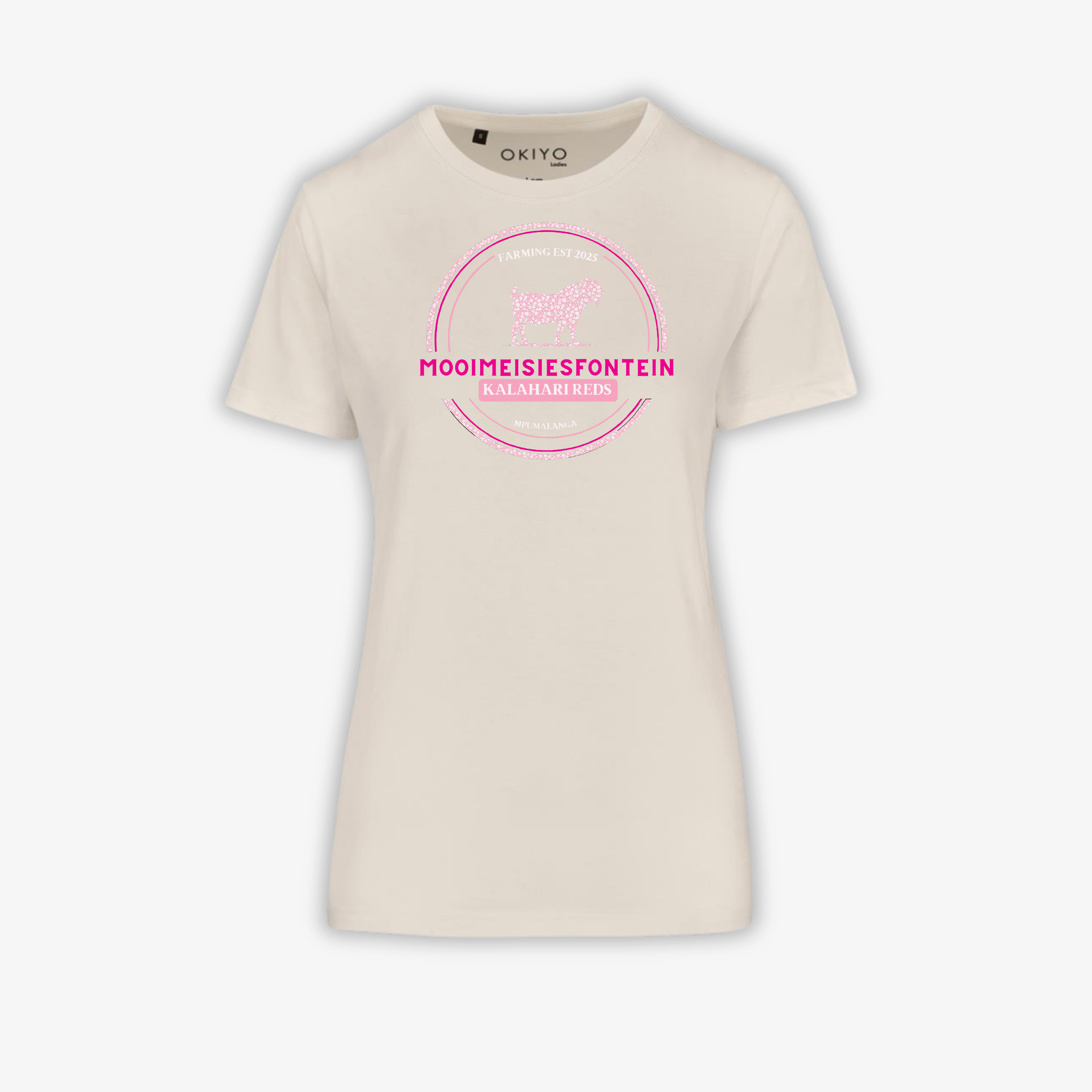 MMF Pink Flower Chest Tee – Natural