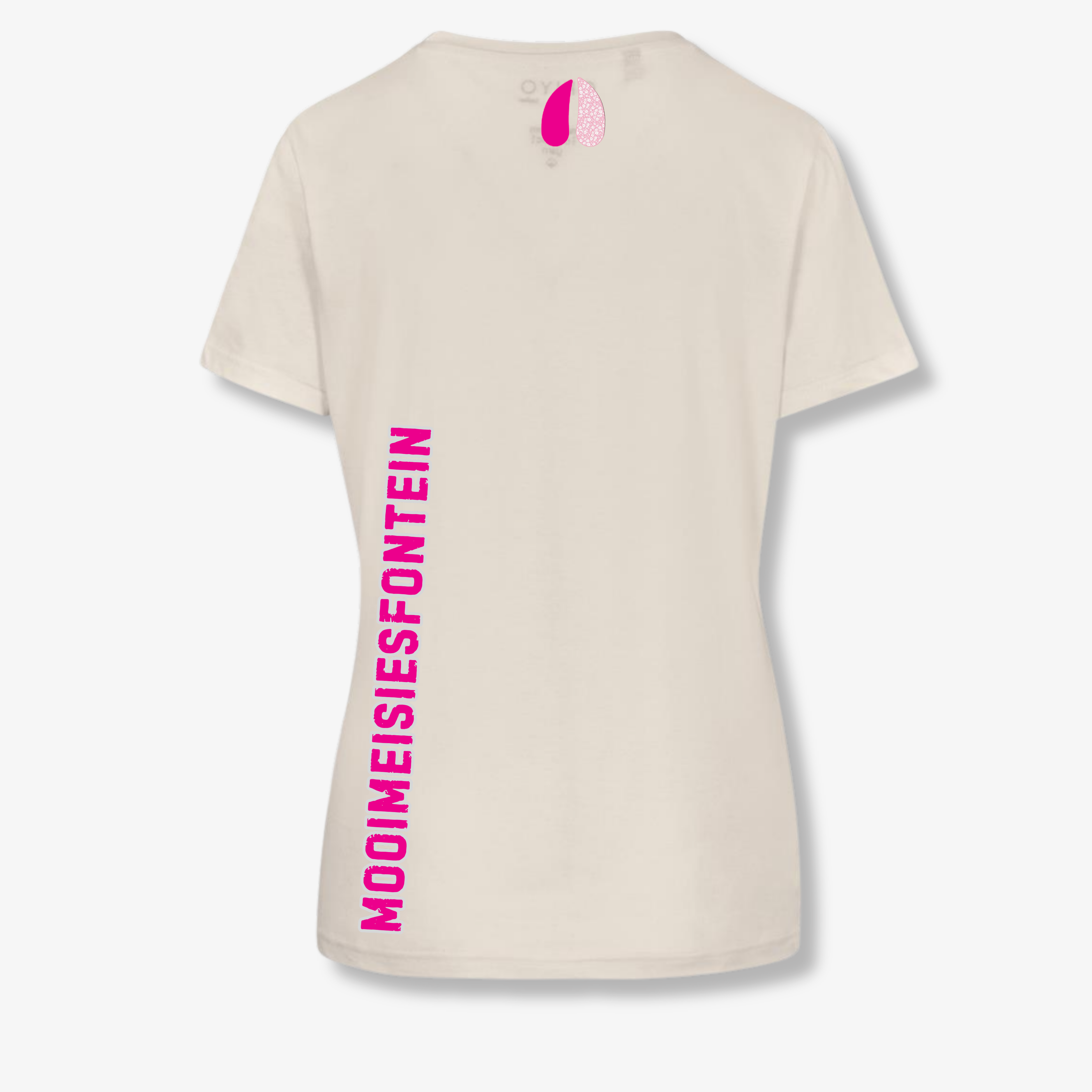 MMF Pink Flower Chest Tee – Natural