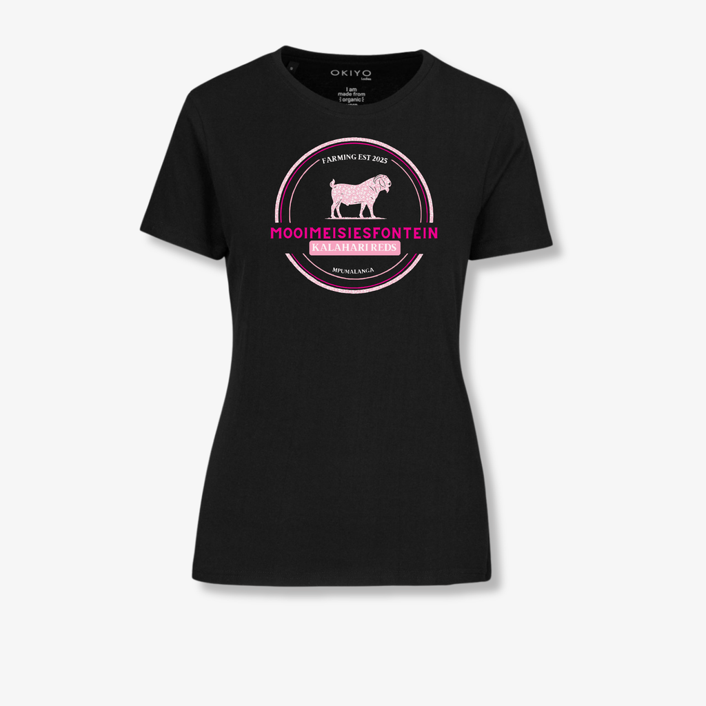 MMF Pink Flower Chest Tee – Black
