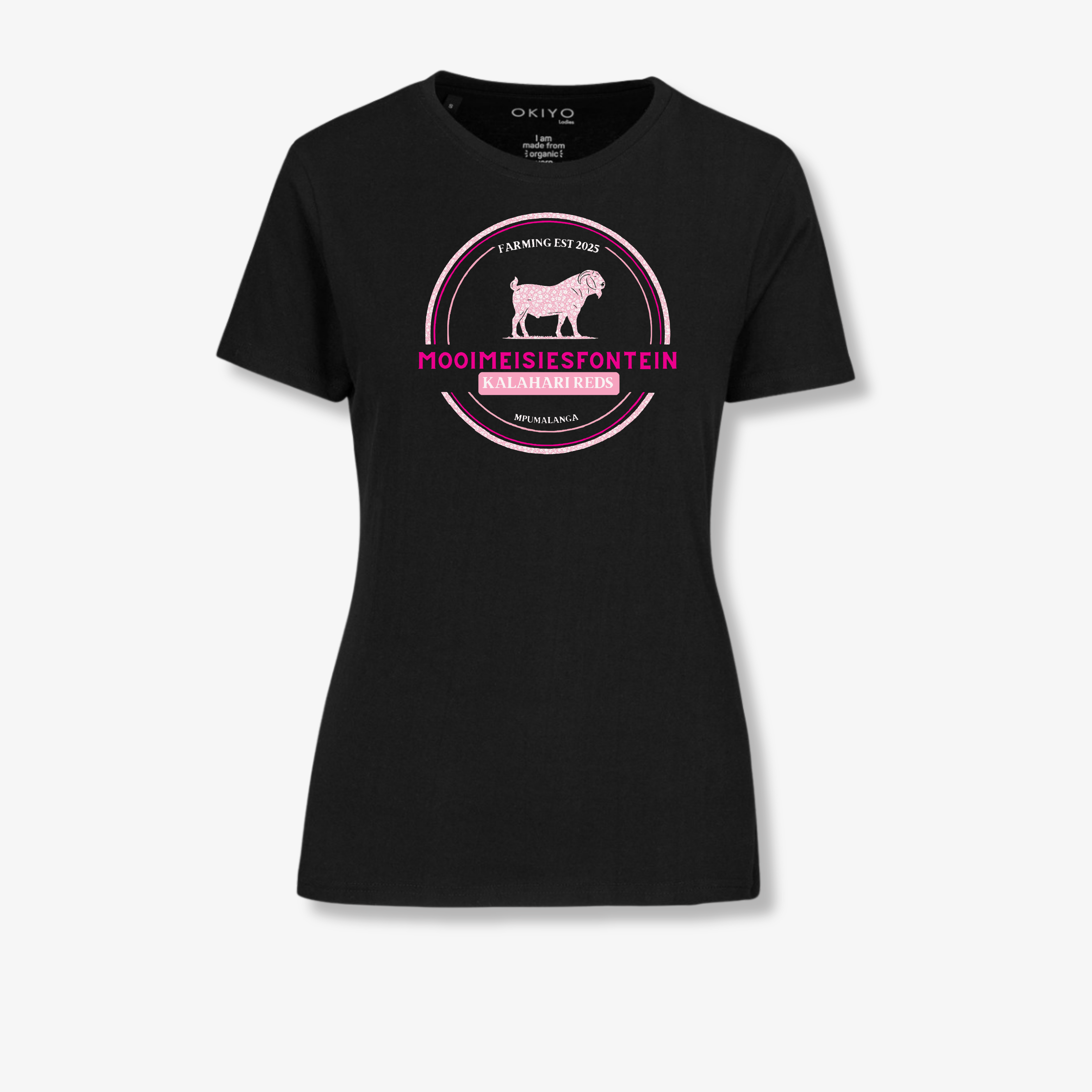 MMF Pink Flower Chest Tee – Black