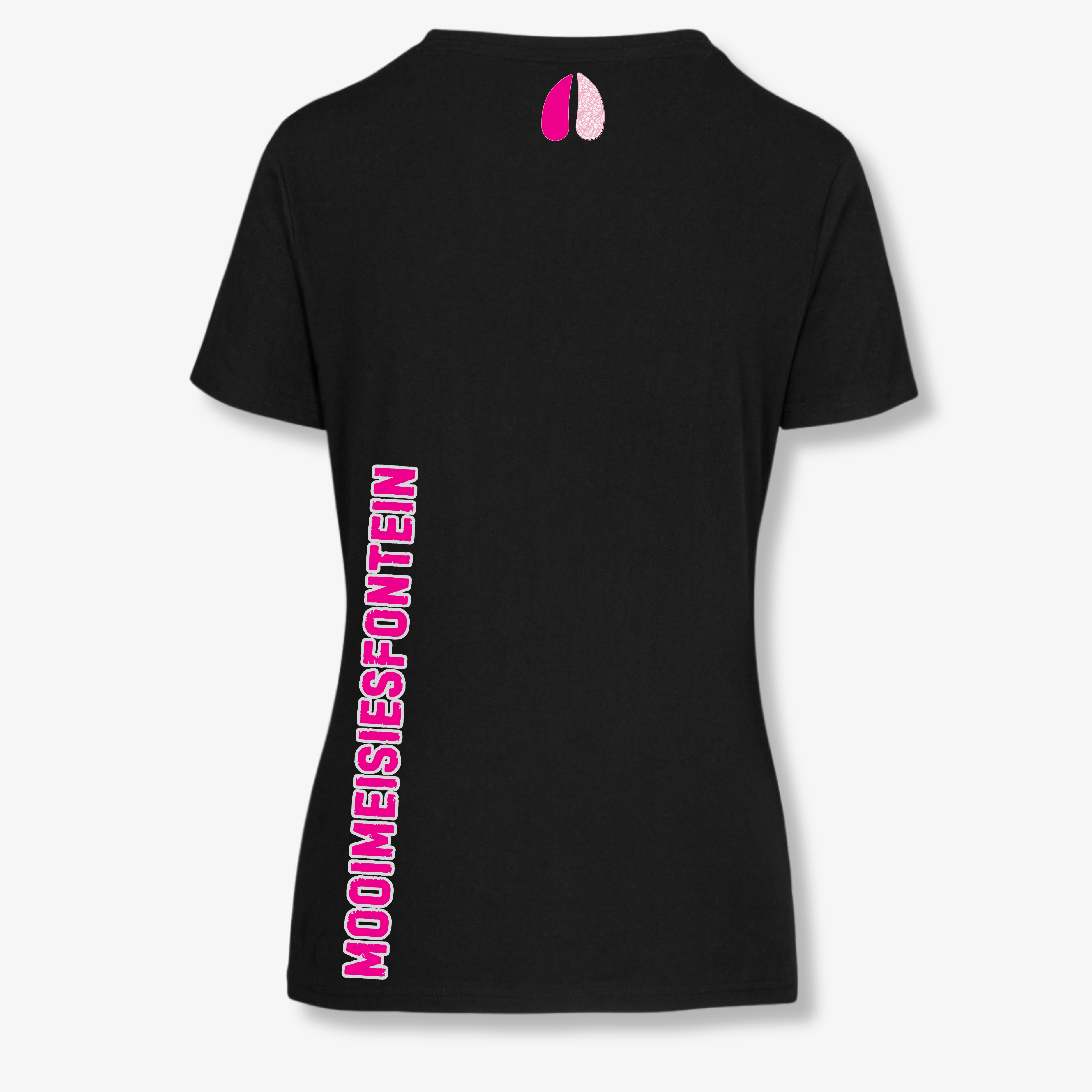 MMF Pink Flower Chest Tee – Black