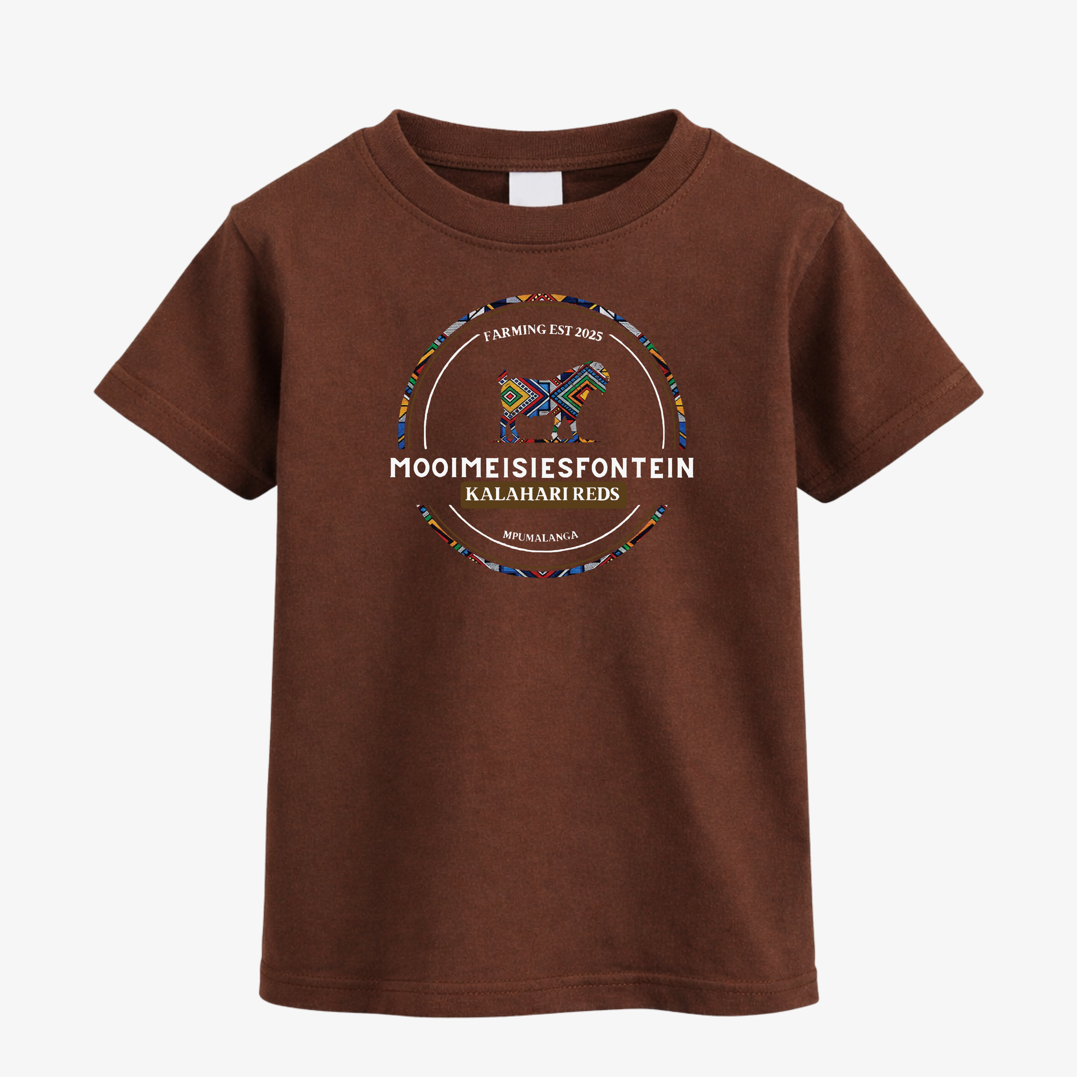 MMF Ndebele Chest Tee – Chocolate