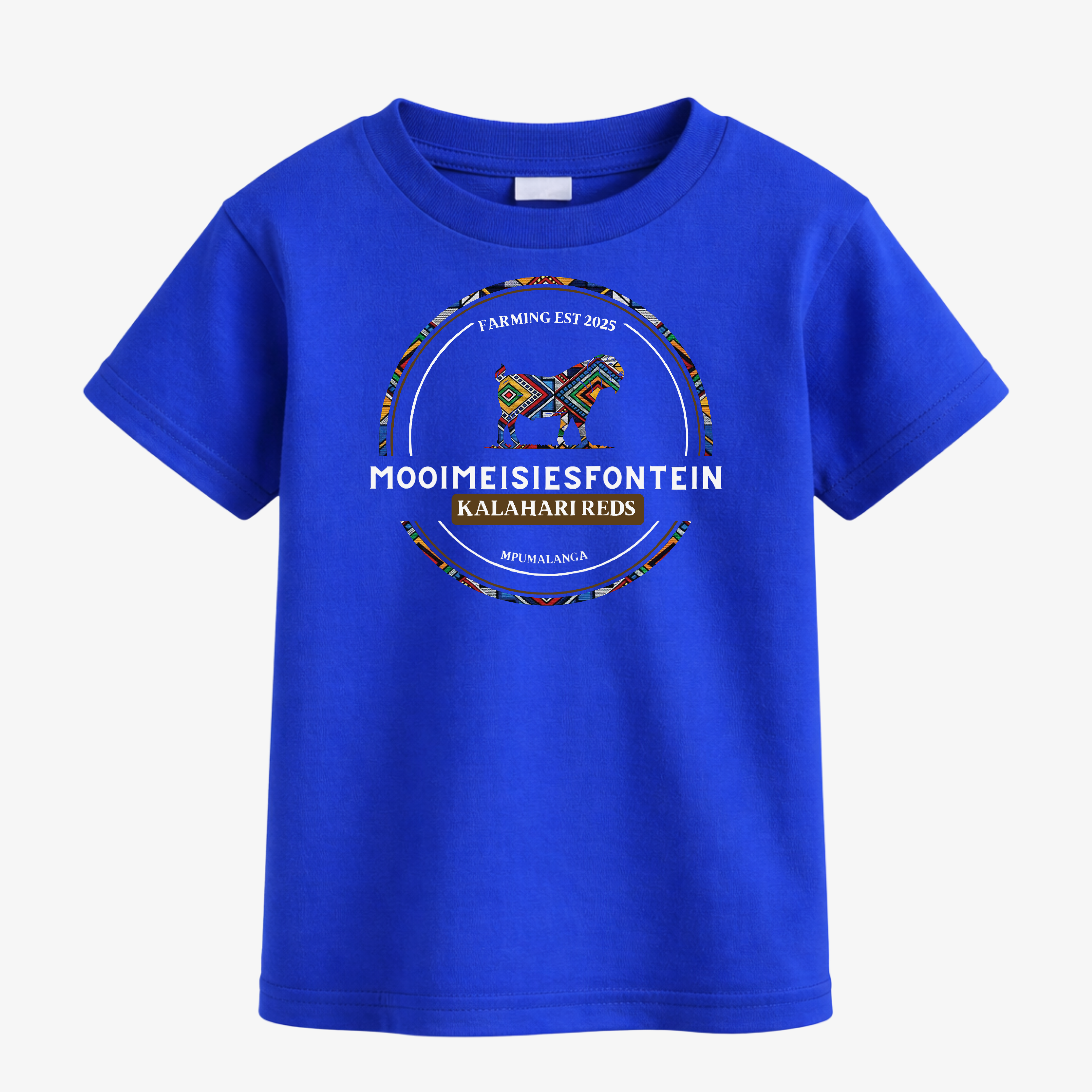 MMF Ndebele Chest Tee – Royal Blue