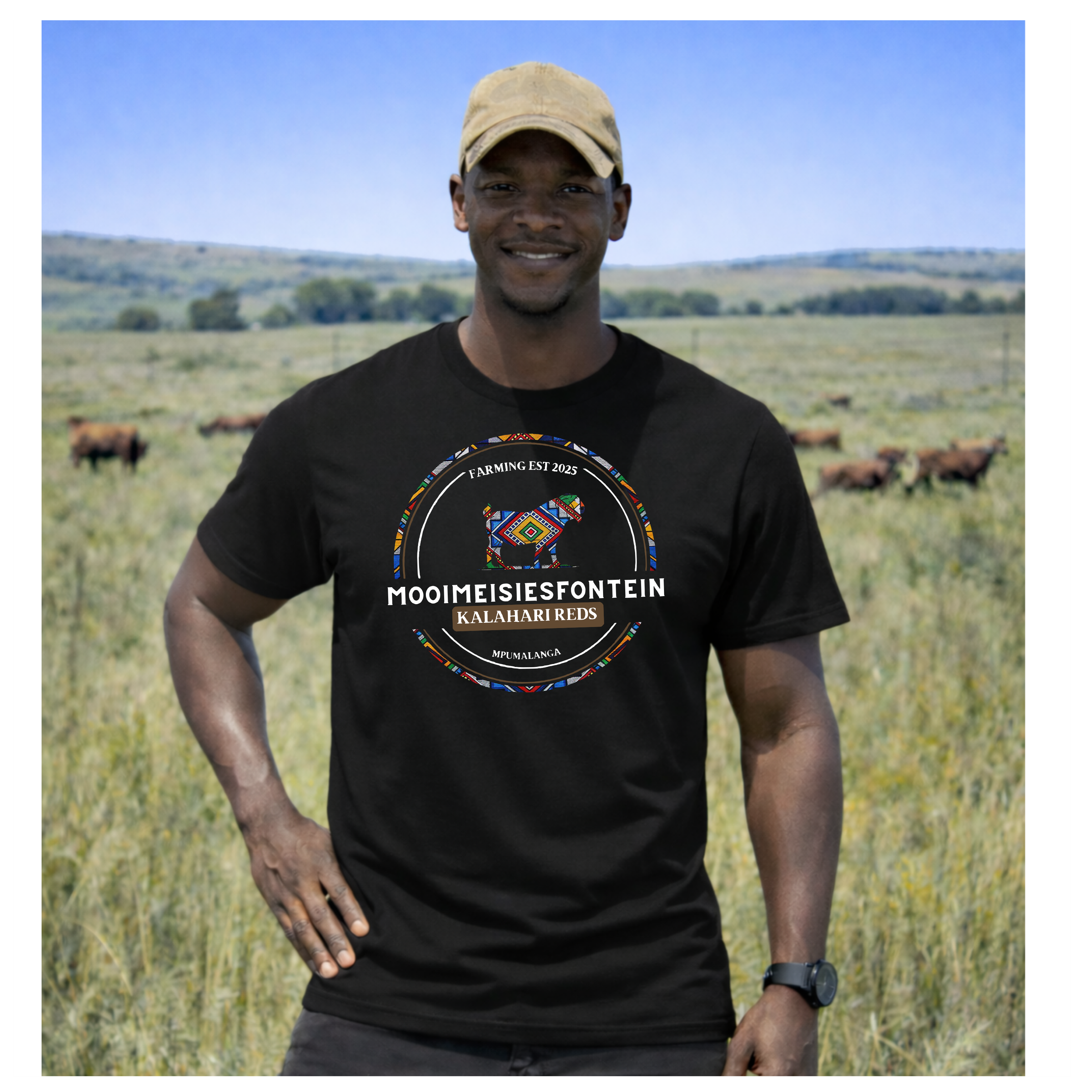 MMF Ndebele Chest Tee – Black