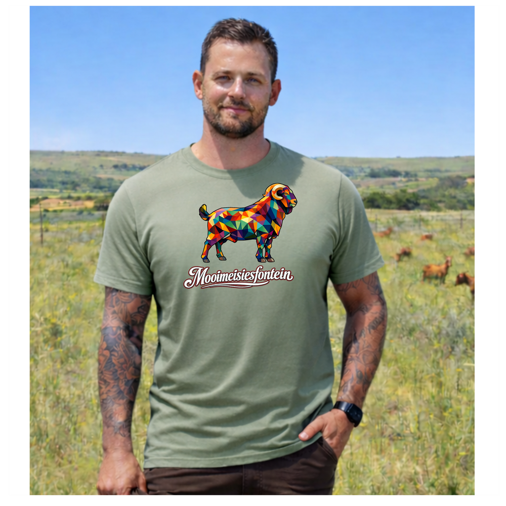 Geometric Stoet Ram Tee – Sage