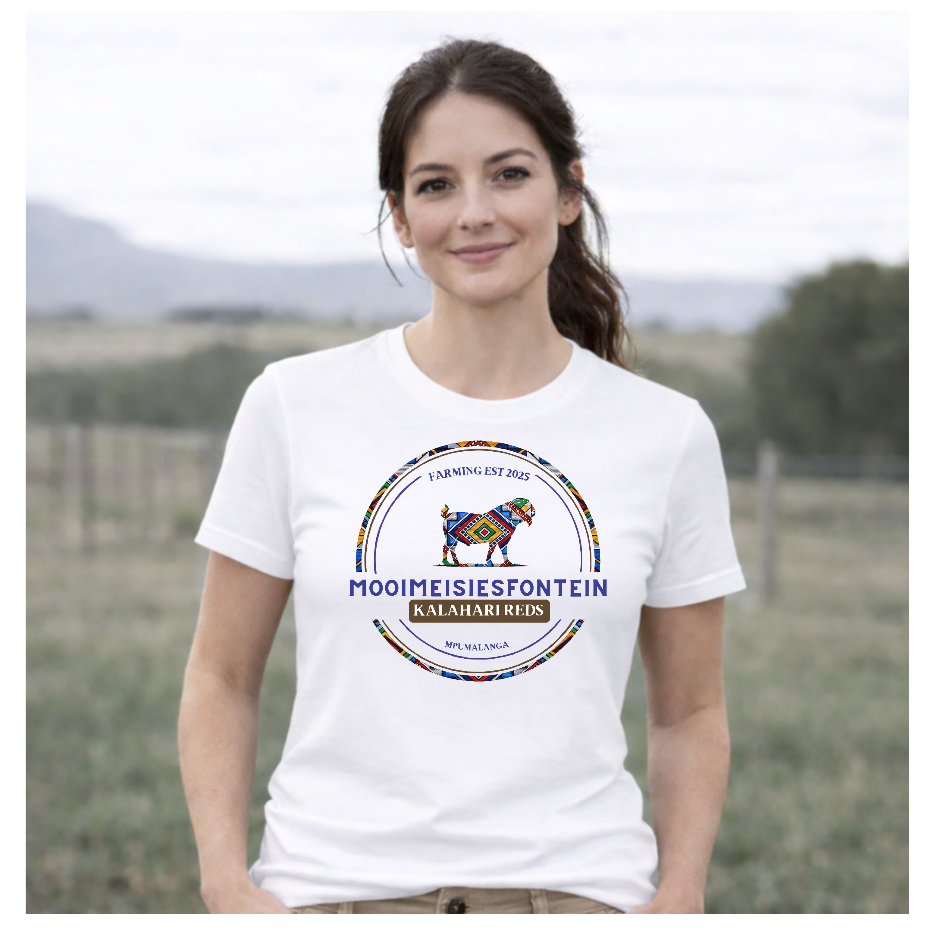 MMF Ndebele Chest Tee – White