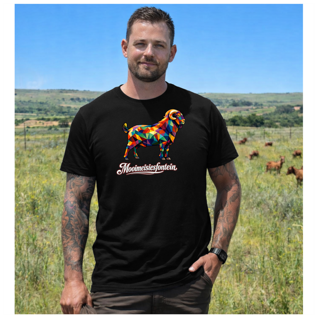 Geometric Stoet Ram Tee – Black