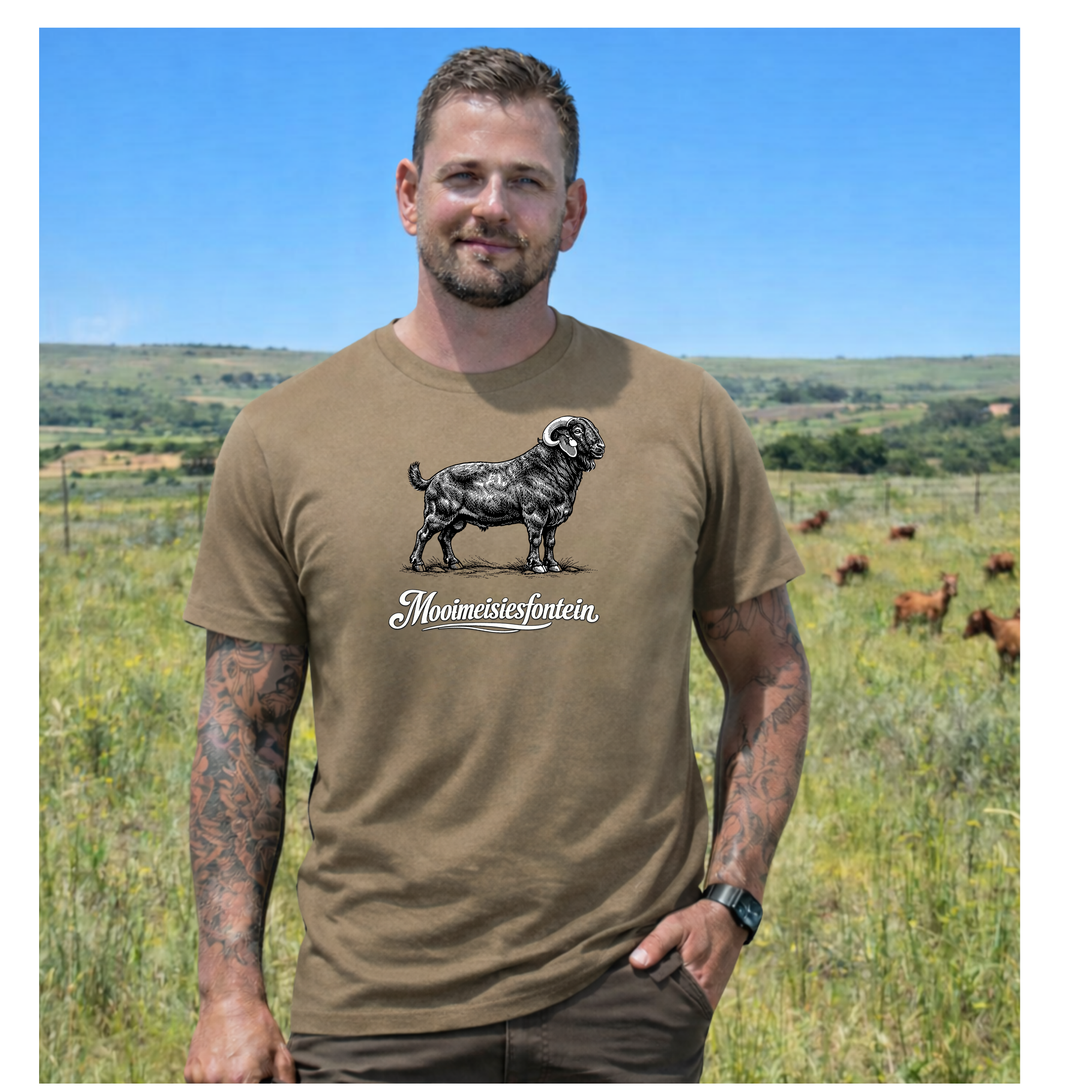 Stoet Ram Stencil Tee – Olive