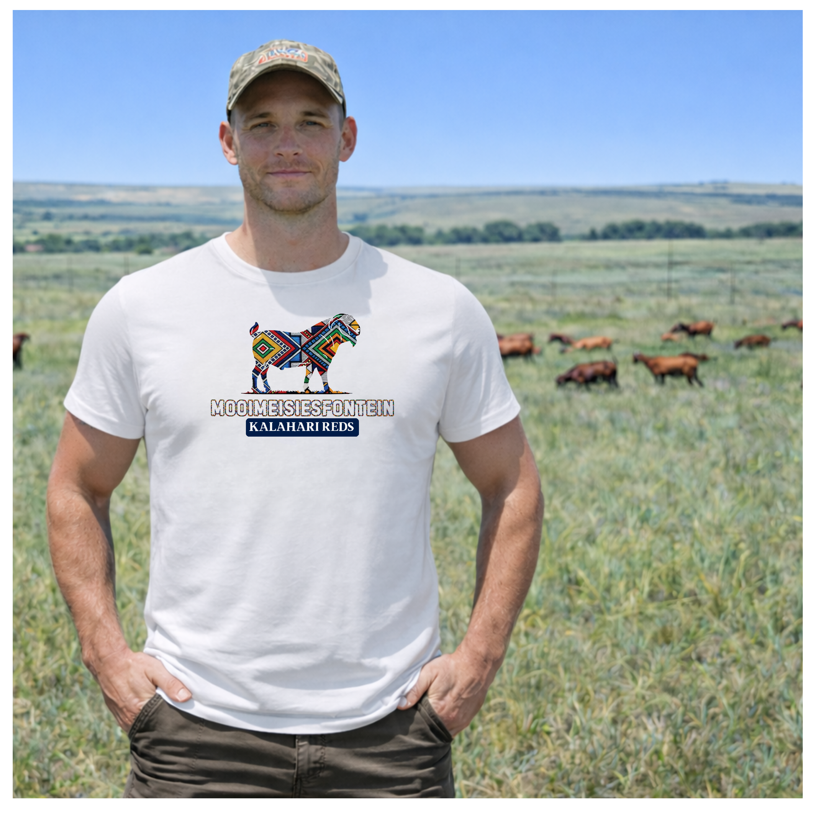 NDLELA – Ndebele Goat Tee – White