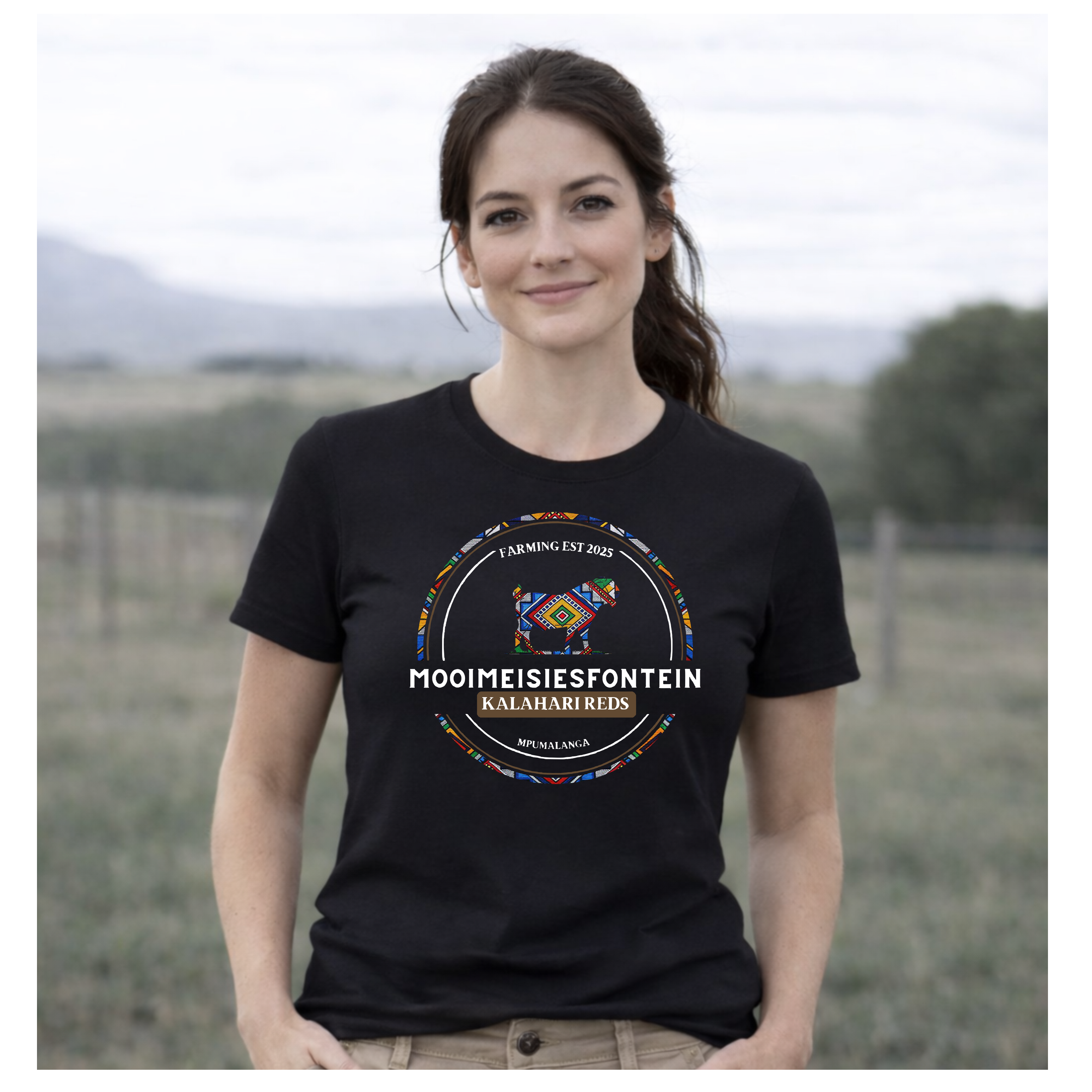 MMF Ndebele Chest Tee – Black