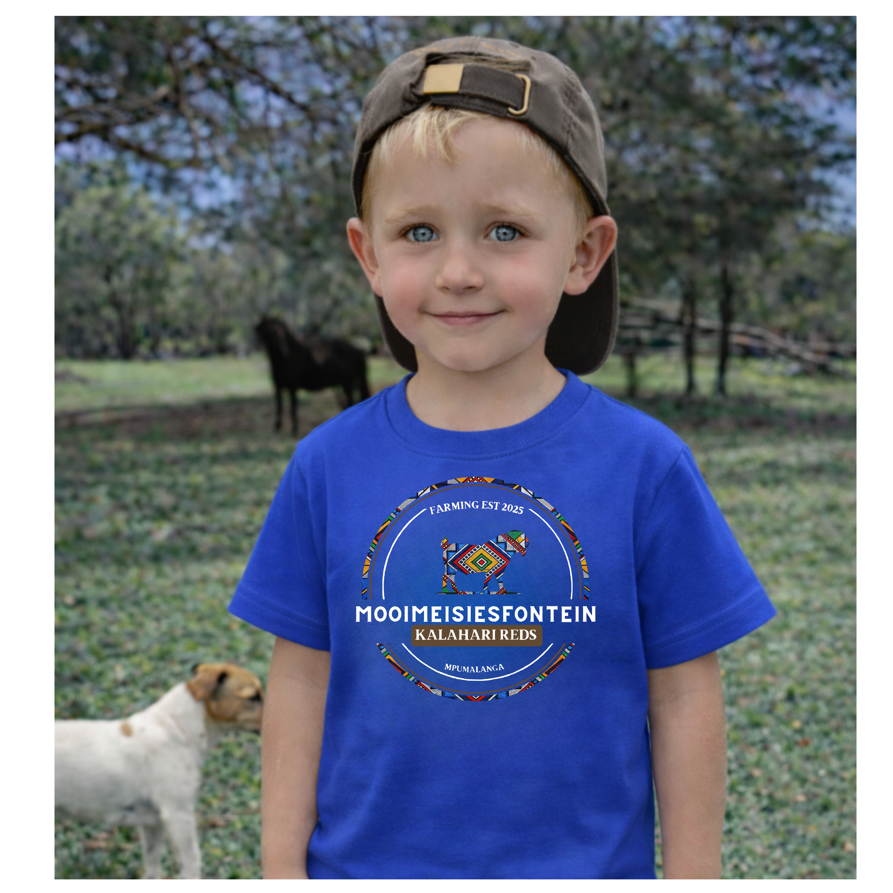 MMF Ndebele Chest Tee – Royal Blue