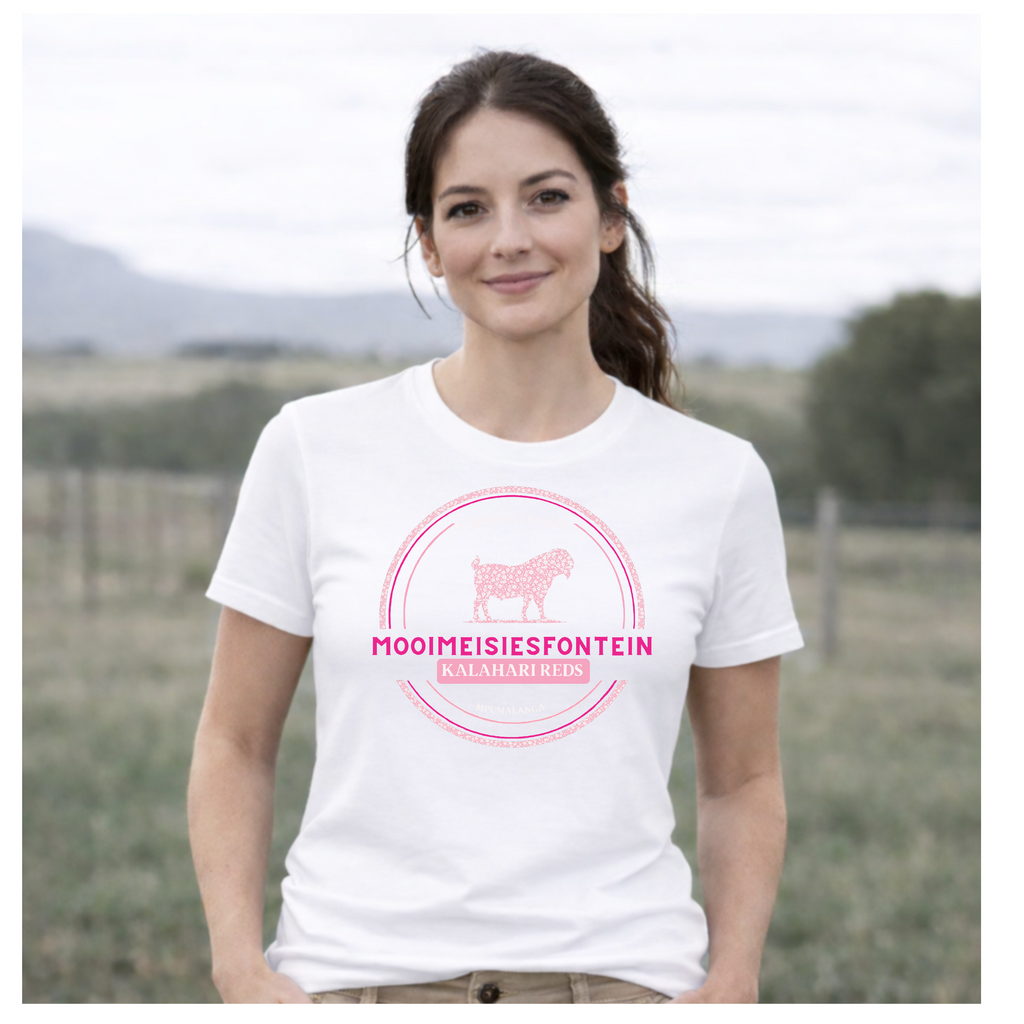 MMF Pink Flower Chest Tee – White