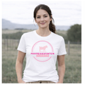 MMF Pink Flower Chest Tee – White
