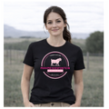 MMF Pink Flower Chest Tee – Black