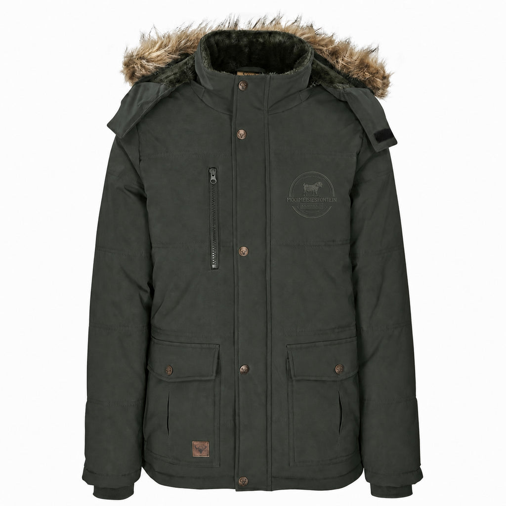 Mens Cederberg Parka Jacket - Olive ghost mannequin