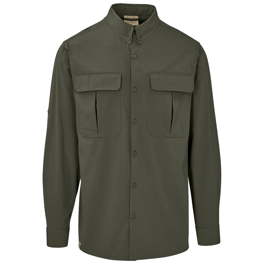 Mens Long Sleeve Amatola Shirt - Olive