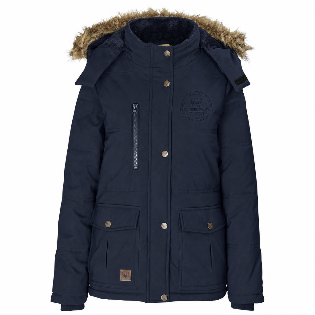 Ladies Cederberg Parka Jacket - Navy ghost mannequin