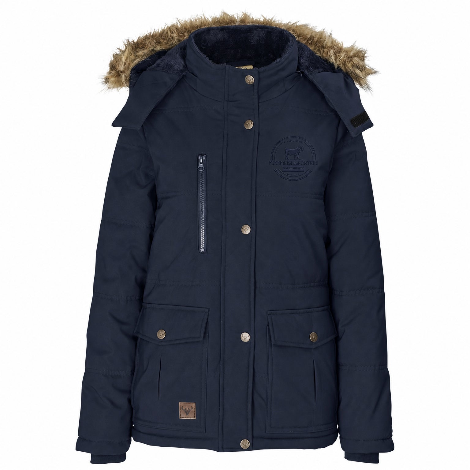 Ladies Cederberg Parka Jacket - Navy ghost mannequin