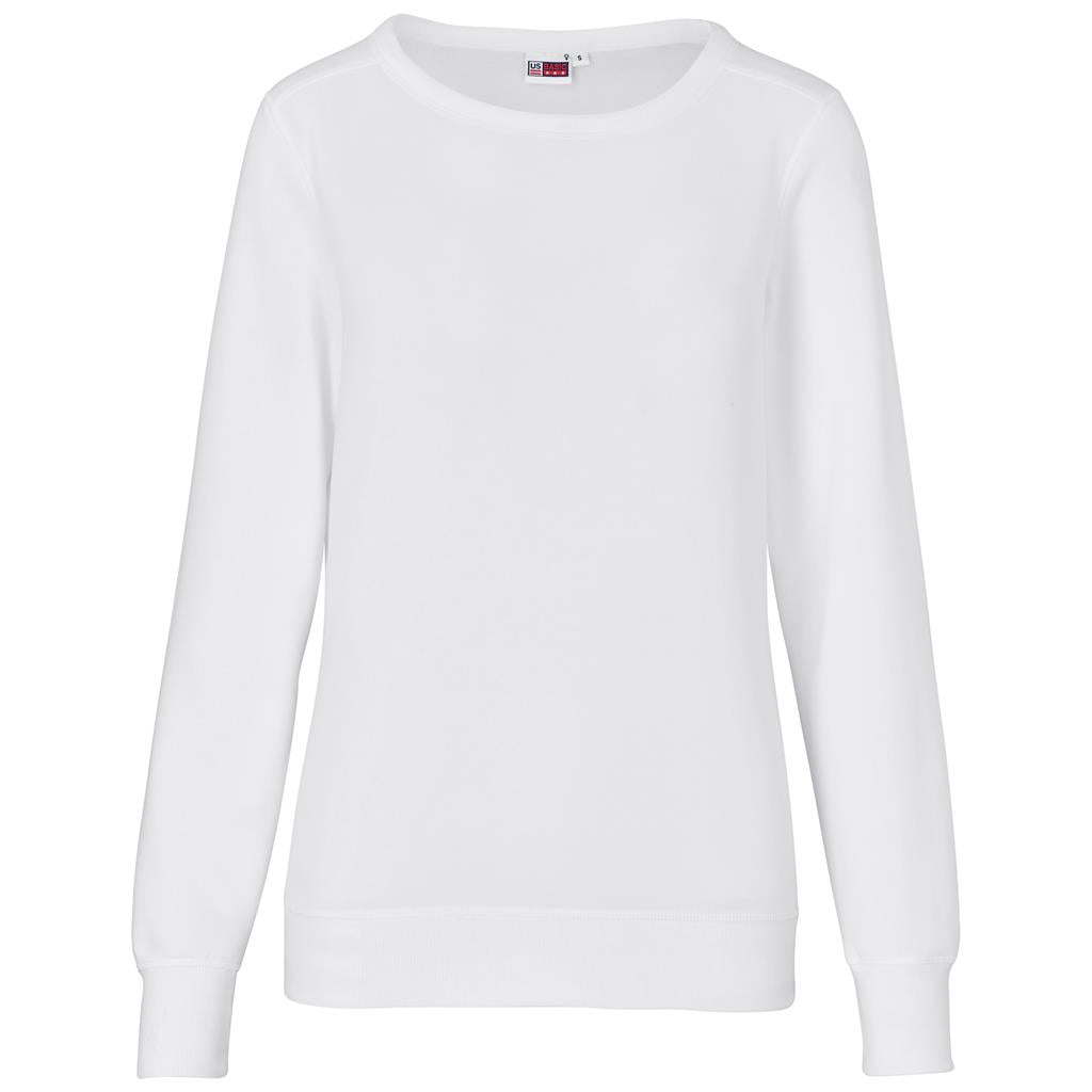 Ladies Quinn Crew Neck Sweater - White