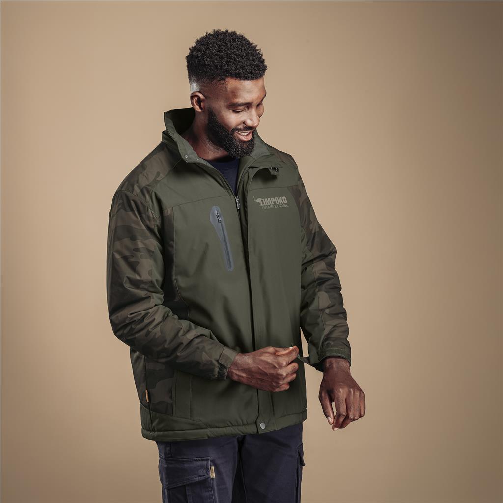 Mens Lebombo Jacket Camo - Hood Detail