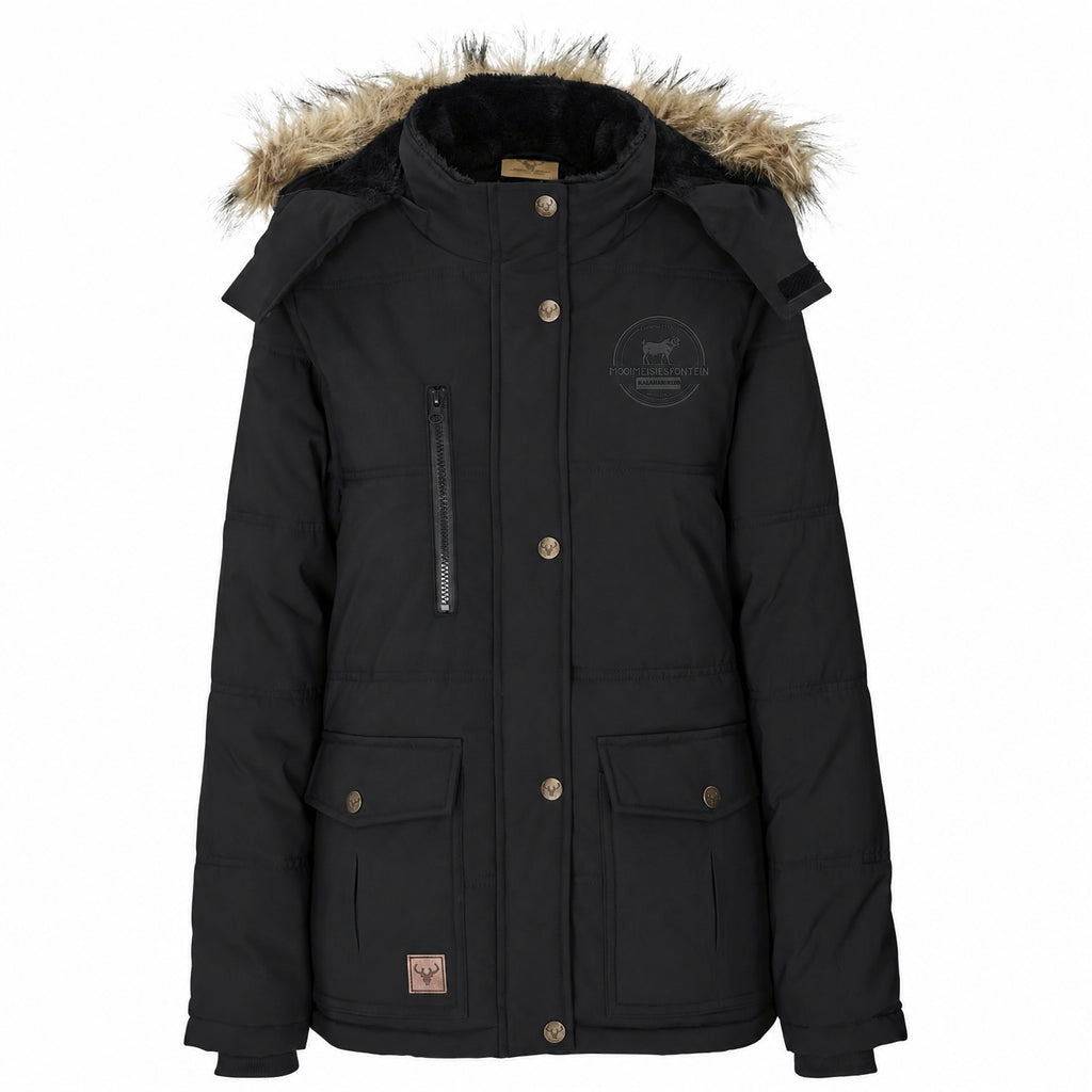 Ladies Cederberg Parka Jacket - Black ghost mannequin