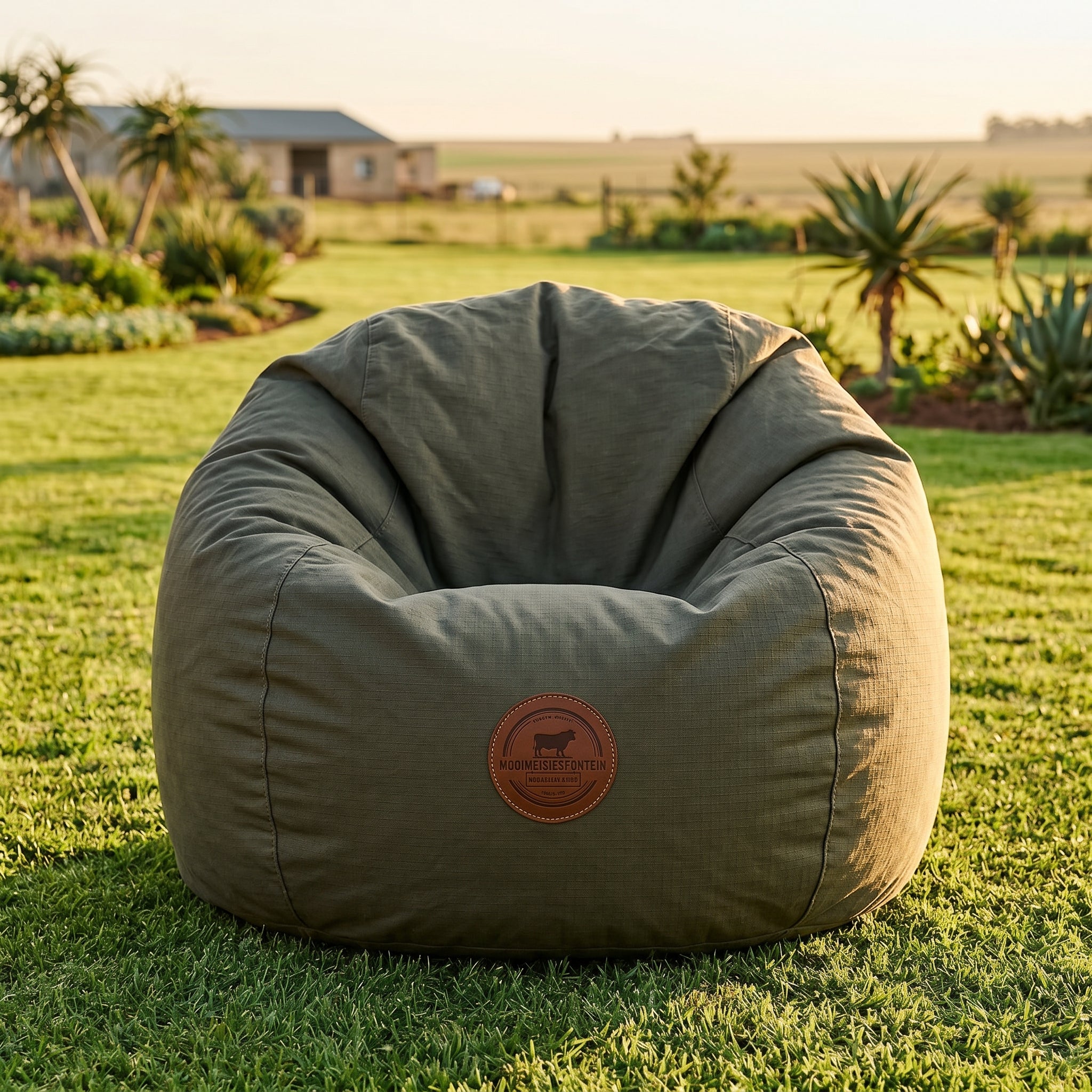 Mooimeisiesfontein Outdoor Lounger Bean Bag — Khaki
