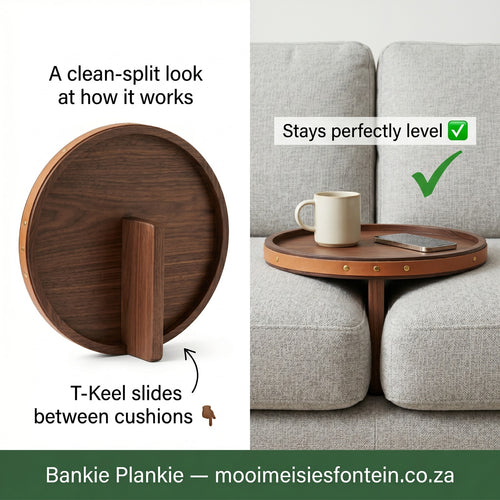 Bankie Plankie — Kiaat with Leather & Brass