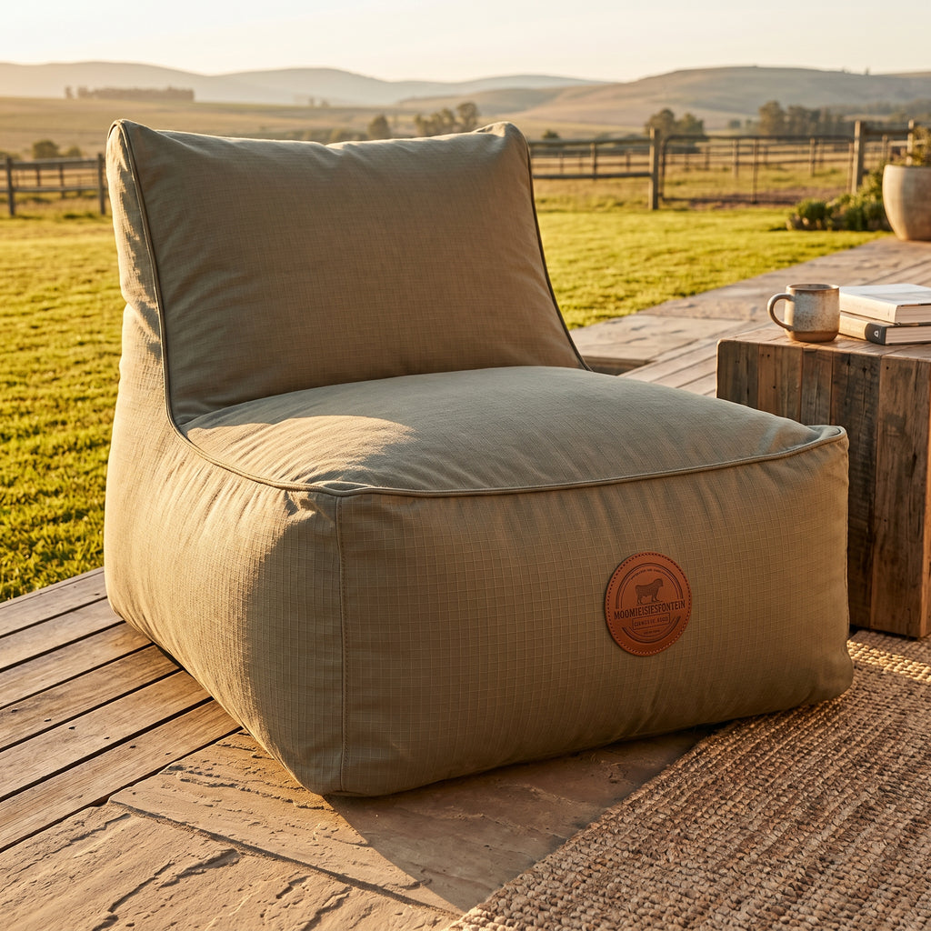 Mooimeisiesfontein Stoep Lounger Beanbag — Khaki