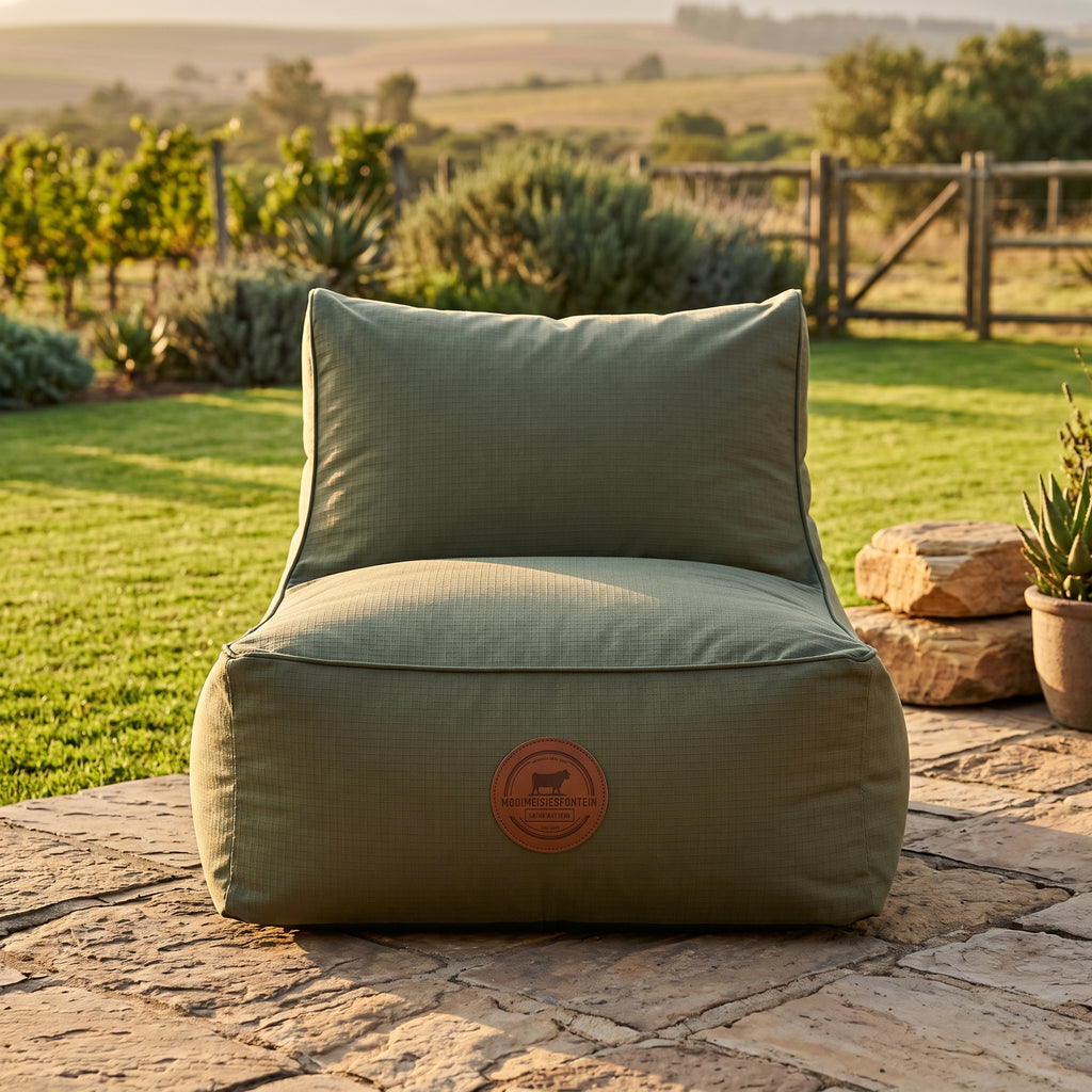 Mooimeisiesfontein Stoep Lounger Beanbag — Olive Green