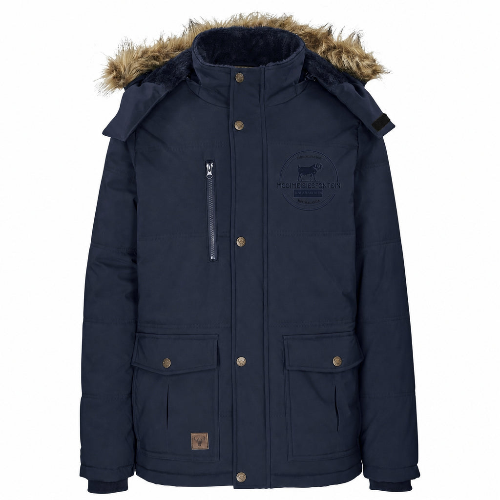Mens Cederberg Parka Jacket - Navy ghost mannequin