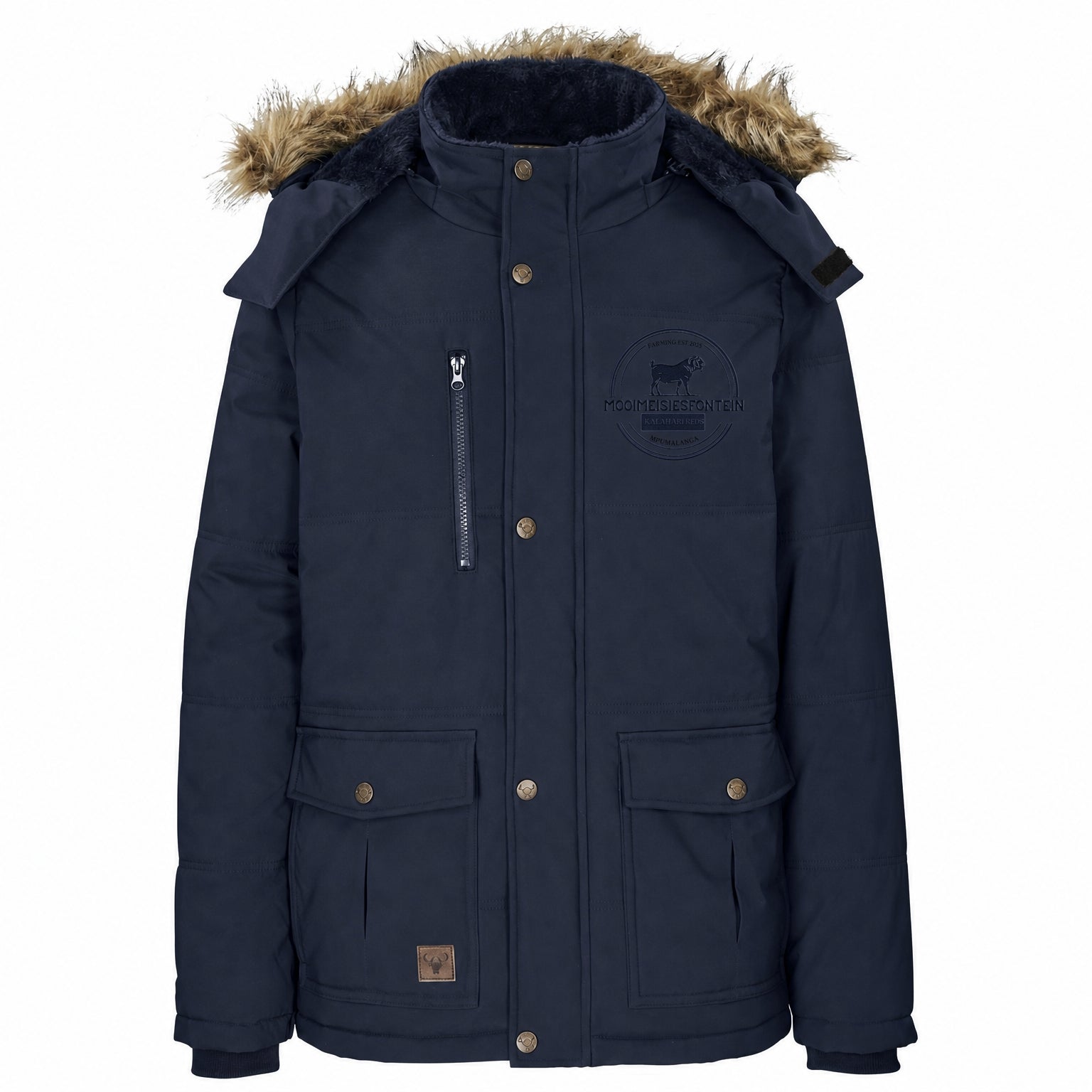 Mens Cederberg Parka Jacket - Navy ghost mannequin